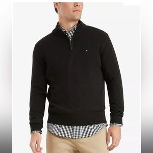 Tommy Hilfiger | Quarter Zip Mockneck Sweater | Black